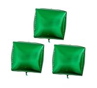 Ciieeo 3 Pezzi Palloncini Cubici Alluminio Palloncini Metallizzati Verde per Feste Matrimoni e Compleanni Decorazioni Uniche per Speciali