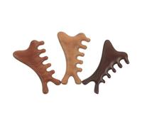 Ciieeo 3 Pezzi Pettine Massaggiatore per Cuoio Capelluto in Legno di Sandalo, Strumento Versatile per Massaggio Rilassante della Testa, Dimensioni 10x6,5x1,5 Cm, Quotidiana dei Chioma
