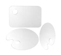Ciieeo 3 Pezzi Set di Tavolozze per Pittura in Acrilico Trasparente Bianco, Pratiche e Facili da Trasportare, Resistenti alla Deformazione, per Giovani Artisti e Miscelazione Colori