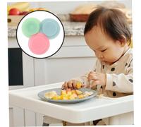 Ciieeo 3 pezzi Ventose per Piatti Silicone Alimentare Antiscivolo e Resistente Fissaggio per Piatto Svezzamento Ragazzo Ragazza Ragazza Materiale Premium per Uso Colore Colore Casuale