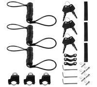 Ciieeo 3 Set Lucchetto per caschi scooter lucchetto per casco per manubrio scooter per casco da manubrio Blocco del tubo dei caschi da bici Portacasco moto blocco Black