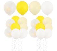 Ciieeo 30 Pezzi Palloncini Gialli e Bianchi per Compleanno e Shower in Lattice Resistenti 2 Nastri, Decorazioni Festa Tema Girasole e Ape Allegre