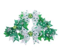 Ciieeo 4 Fermagli per Chioma da Donna a Forma di Trifoglio di San Patrizio, Mollette Verdi Fiocco a Strati per Feste Irlandesi, Accessori Chioma Riutilizzabili per Eventi e Festival