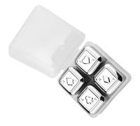 Ciieeo 4 Pezzi Cubetti Ghiaccio Whisky in Acciaio Riutilizzabili con Design Poker Pietre Refrigeranti per Vino e Cocktail Superficie Liscia e Resistente Raffreddamento Diluzione