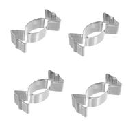 Ciieeo 4 Pezzi Formine per Biscotti Stampini per Biscotti Cookie Cutters in Acciaio Inossidabile Argento, Facili da Usare e Pulire, per Cucina e Lavori Creativi