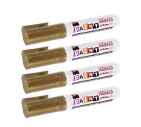 Ciieeo 4 Pezzi Pennarello per Incisione Professionale per Pietre Punta Larga 8mm, Plastico Oro, Resistente al Sole e Indelebile, per Manutenzione Lapidi e Restauri