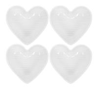 Ciieeo 4 Pezzi Piattino Condimento in Ceramica a Forma di Cuore Bianco, Piatto Salse e Salsa, Decorativo, per Antipasti, Dessert e Sushi