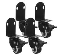 Ciieeo 4 Pezzi Ruota universale silenziosa e resistente rotelle industriali Ruote a terra con freno piccole ruote piroettanti con freni Black
