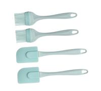 Ciieeo 4 Pezzi Spatole Silicone con Manico Ergonomico per Dolci e Impasti Resistenti Al Calore Colore Blu Scandinavo Utensili da Forno Sicuri per Casa e Picnic