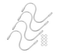 Ciieeo 4 Pezzi Tubo di Prolunga a Collo D’oca Flessibile in Metallo 6x250 Mm con Dado M8, Estensione per Supporto Microfono Filettata Maschio-maschio, Braccio Regolabile per Studio,