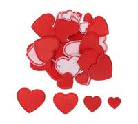Ciieeo 40 Pezzi Toppe Ricamate Forma di Cuore Rosso Applicazioni Termoadesive e Cucibili per Jeans Giacche Vestiti e Cappelli Multisize per Riparazioni e Decorazioni DIY