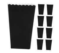 Ciieeo 48 pezzi Scatole Popcorn per Feste Nero Minimalista Contenitori Mini per Popcorn Patatine Hamburger Eleganti Pieghevoli e Pratici per Takeaway e Serate Cinema