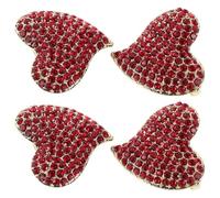Ciieeo 4pezzi Spilla Cuore Rosso Strass Accessorio Elegante per Donna per Festa degli Innamorati Matrimoni Anniversari e Regali Significativi