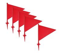 Ciieeo 5 Bandierine di Segnalazione Rosse per Esterni in Plastica Abs Resistenti alle Intemperie, Marcatori Riutilizzabili per Giardino e Cantiere, Bandiere la Delimitazione del Prato