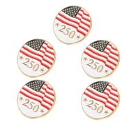 Ciieeo 5 Pezzi Spilla in Lega Leggera e Compatta Bandiera Americana per Anniversario e Festa Dell'indipendenza, per Cappelli e Abbigliamento Formale