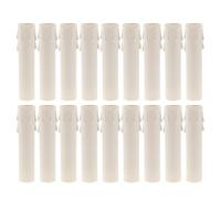 Ciieeo 50 Pezzi Manicotti Copricandele Antigoccia in Plastica Bianca 25X100 MM per Lampadari Protezione Termoresistente per Basi Candelabri Accessori per Lampade a Sospensione Uso