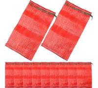 Ciieeo 50 Pezzi Sacchetti Rete per Verdure e Frutta, Grandi 49x27 CM | Rosso, Struttura a Maglia Resistente e Superficie Liscia, per Cipolle, Patate, Aglio, Agrumi