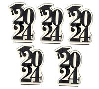 Ciieeo 5pezzi Class of Wooden Sign for Graduation Decoration Elegant Freestanding Centerpiece for Parties Photo Prop and Table Decor