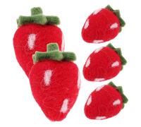 Ciieeo 5pezzi Decorazioni Fatte Mano Feltro di Fragola Kit di Needle Felting per Addobbi Festivi e Decorazioni per La Casa Accessori Feltro per Feste e Eventi