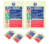 Ciieeo 6 adesivi con istruzioni di sicurezza antincendio: 15x20 cm, vinile fosforescente, avviso di intervento antincendio per ospedali, hotel, siti industriali - cartello pubblico