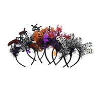 Ciieeo 6 Pezzi Cerchietti Halloween Maschera con Zucca Ragno Teschio Fasce Morbide e Leggere per Costume Streghe Mostri Zombie Accessori Cosplay Sicuri e Comodi per Feste e Dolcetto o