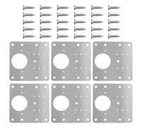 Ciieeo 6 Pezzi Piastre di Riparazione per Cerniere Mobili da Cucina in Acciaio Inox con Viti Kit per Porta Armadio Piastra Rinforzo Cerniera per Mobili Riparazione Silenziosa e