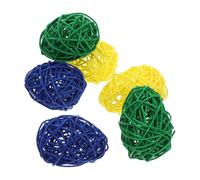 Ciieeo 6 Pezzi Set 6 Palline Decorative di Vimini a Forma di Uova di Pasqua 6,5 Cm - Ornamenti Naturali in Rattan per Decorazioni Pasquali, Riempitivi per Vasi e Addobbi Primaverili per