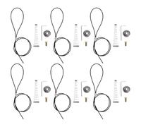 Ciieeo 6 set di chiavistelli per cancelli con cavo di trazione - Chiavistello a molla resistente e autochiudente con accessori di montaggio per cancelli di stoccaggio per recinzioni in legno,