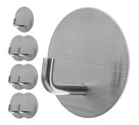 Ciieeo 8 Pezzi Gancio Autoadesivo in Acciaio Inox Argento senza Fori | Resistente alla Ruggine, senza Bordi e Angoli, Uso Multiplo, per Bagno e Cucina, Finitura Argento