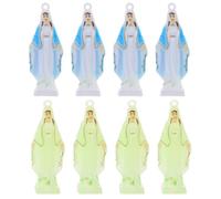 Ciieeo 8 Pezzi Portachiavi Ciondolo Luminoso di Vergine Blu in Plastica | Borse e Uso Quotidiano, Resistente allo Sbiadimento, Accessorio Cattolico Versatile, Blu