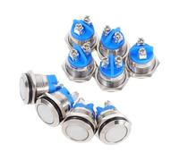 Ciieeo 9 Pezzi Push Button Flat Head in Metallo Interruttore Auto e Camion con Terminali Vite Pulsante Autoreset per Emergenze Resistente e Versatile