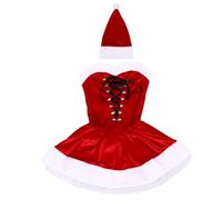 Ciieeo Abito da Donna per Spettacolo Natalizio Cappello Elegante, Vestito Comodo e Leggero, Costume da Teatro per Feste di Natale, Decorazione Festiva, Taglia