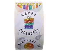 Ciieeo Adesivi Compleanno Personalizzati Motivi Cartoon Vivaci, Etichette Autoadesive Resistenti e Versatili per Decorazioni Festa e Fai da Te a Casa