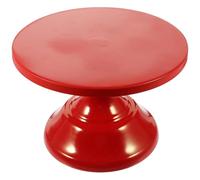Ciieeo Alzata per Torte Rotonda in Metallo Rosso, Supporto Basso da 20cm per Dolci e Cupcake, Alzatina Decorativa per Matrimonio e Feste, Alzata per Esposizione Frutta