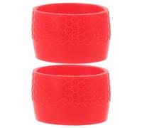 Ciieeo Anelli in Silicone Antiscivolo per Manubrio da Strada e Mountain Bike Coprimanopole in Gomma Resistente Tappi e Guarnizioni per Fissaggio Cavi Manubrio Set 2 Rosso