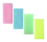 Ciieeo Asciugamani da Bagno Esfolianti per Corpo 4 Pezzi in Nylon Anello per Doccia e Pulizia Schiena, Scrubber per Uso Casa e Viaggi, Panni fare Bolle e Rimuovere Colore Colore Casuale