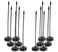 Ciieeo Asta Portabandiera da Tavolo in Metallo 6,3X27 CM, Set da 12 Pezzi Base Resistente all'Usura, Supporto per Bandiera per Ufficio e Trattative Commerciali