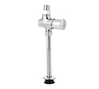 Ciieeo Automatic Shutoff Flush Valves per orinatoio, pulsante a mano, ferro argento, flessibile, per bagno e lavabo
