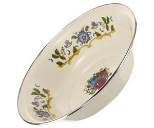 Ciieeo Bacinella per Zuppa Smaltata Vintage 30 CM Pomello Tondo Sul Coperchio, Contenitore Funzionale per Casa e Professionale