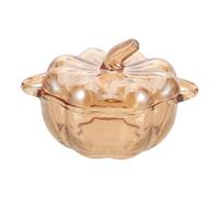 Ciieeo Barattolo in vetro a forma di zucca in stile europeo con coperchio, ciotola per caramelle e zucchero per Halloween, contenitore decorativo da cucina per feste, matrimoni, decorazione per la