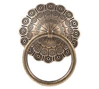 Ciieeo Battente di Sicurezza per Porta D’ingresso in Ottone Antico, Batacchio Decorativo Vintage Anello Solido, Accessorio per Porte Esterne di Case e Ville Storiche