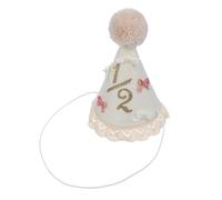 Ciieeo bianca per 1/2 compleanno, cappello per mezzo compleanno, decorazioni per la nascita di 6 mesi, articoli per feste di metà anno, decorazioni per feste, accessori per foto