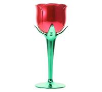 Ciieeo Bicchiere da Vino a Forma di Rosa 175ml in Plastica Rosso | Finitura Elettroplaccata, Leggero e Riutilizzabile, per Degustazione, Tavola e Centrotavola