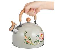 Ciieeo Bollitore da Cucina con Manico Antiscottatura Bollitore in Acciaio con Fischietto Sicuro e Leggero per Acqua Bollente Adatto Cucine Stovetop Design Floreale Elegante