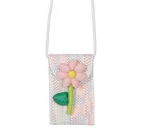 Ciieeo Borsa a Tracolla Intrecciata con Fiori in Cotone, Leggera e Carina per Donna Giovane, per L'uso Quotidiano la Spiaggia Estiva