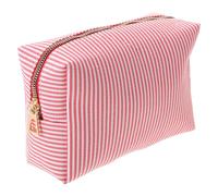 Ciieeo Borsa Cosmetica Donna Grande Resistente All'acqua Design a Righe, Morbida e Comoda, la Routine Quotidiana i Matrimoni