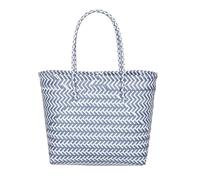 Ciieeo Borsa intrecciata a righe fatta a mano per donna - Cestino della spesa leggero, cestino della spesa portatile per le vacanze al mare e l'uso quotidiano al supermercato