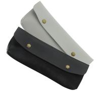 Ciieeo Borsa per Pennelli da Make-up e Astuccio per Matite 2 Pezzi in PU Nero Design Delicato, Portatile ed Easy-To-Carry per Viaggi