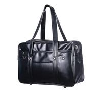 Ciieeo Borsa Scuola Jk in Materiale PU Leggero - Borsa Tote a Tracolla per Studenti e Lavoratori - Grande Capacità per Uso Quotidiano e Università - Nero Classico