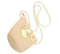 Ciieeo Borsa Secchiello in Paglia Intrecciata per Bambine, Tracolla Resistente e Non Facile da Rompere, per Vacanze e Feste Estive al Mare